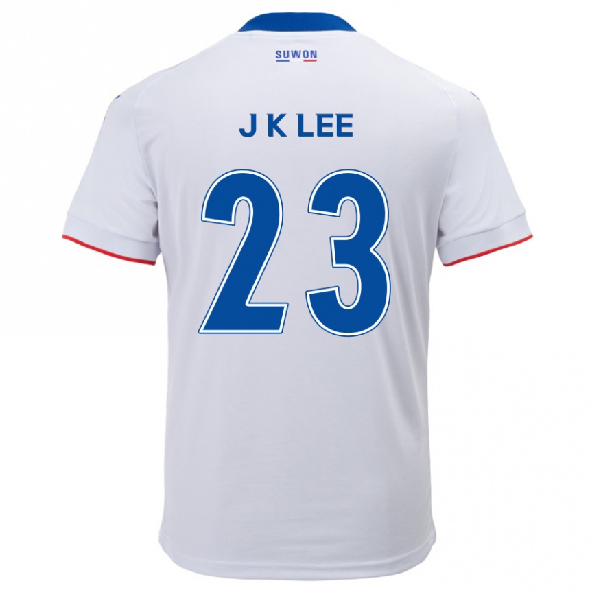 Kinder Fußball Ki-Je Lee #23 Weiß Blau Auswärtstrikot Trikot 2024/25 T-Shirt Luxemburg