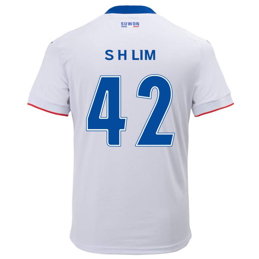 Kinder Fußball Hyun-Sub Lim #42 Weiß Blau Auswärtstrikot Trikot 2024/25 T-Shirt Luxemburg