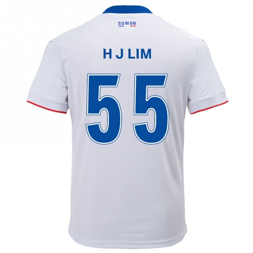 Kinder Fußball Ji-Hoon Lim #55 Weiß Blau Auswärtstrikot Trikot 2024/25 T-Shirt Luxemburg