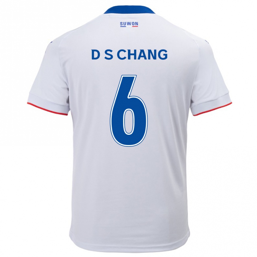 Kinder Fußball Se-Dong Chang #6 Weiß Blau Auswärtstrikot Trikot 2024/25 T-Shirt Luxemburg