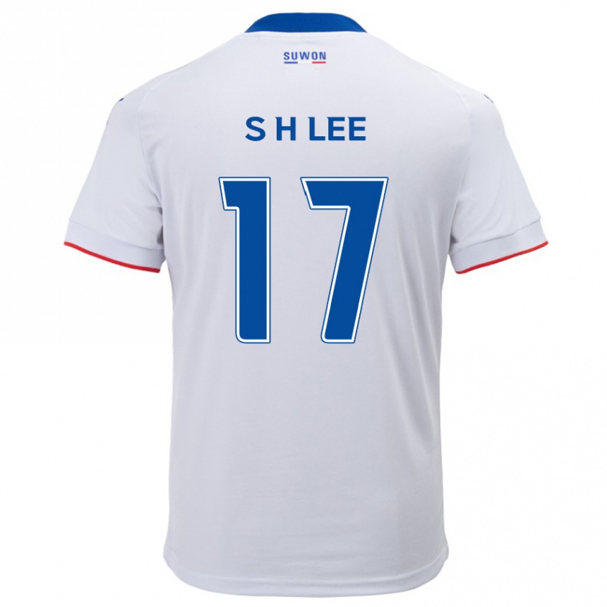 Kinder Fußball Hyun-Seo Lee #17 Weiß Blau Auswärtstrikot Trikot 2024/25 T-Shirt Luxemburg