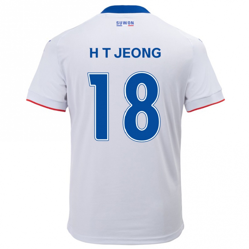 Kinder Fußball Tae-Hwan Jeong #18 Weiß Blau Auswärtstrikot Trikot 2024/25 T-Shirt Luxemburg