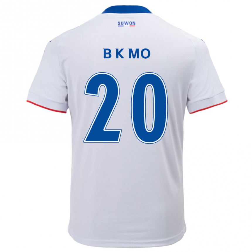 Kinder Fußball Kyung-Bin Mo #20 Weiß Blau Auswärtstrikot Trikot 2024/25 T-Shirt Luxemburg