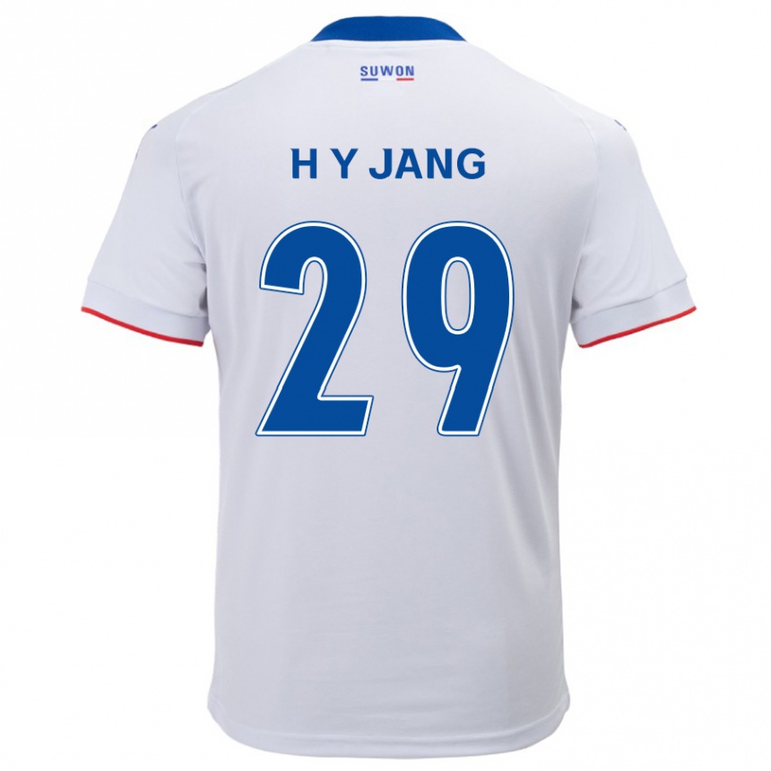 Kinder Fußball Yo-Han Jang #29 Weiß Blau Auswärtstrikot Trikot 2024/25 T-Shirt Luxemburg