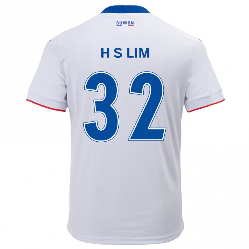 Kinder Fußball Seong-Hyeon Lim #32 Weiß Blau Auswärtstrikot Trikot 2024/25 T-Shirt Luxemburg