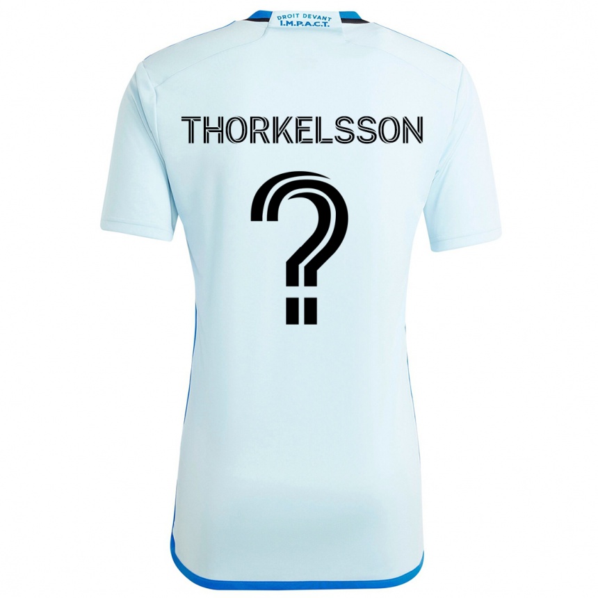 Kinder Fußball Róbert Orri Thorkelsson #0 Eisblau Auswärtstrikot Trikot 2024/25 T-Shirt Luxemburg