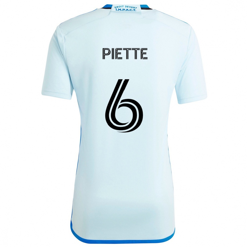 Kinder Fußball Samuel Piette #6 Eisblau Auswärtstrikot Trikot 2024/25 T-Shirt Luxemburg