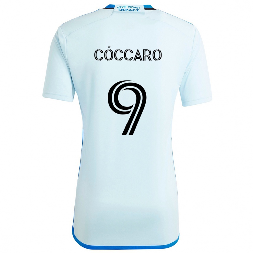 Kinder Fußball Matías Cóccaro #9 Eisblau Auswärtstrikot Trikot 2024/25 T-Shirt Luxemburg