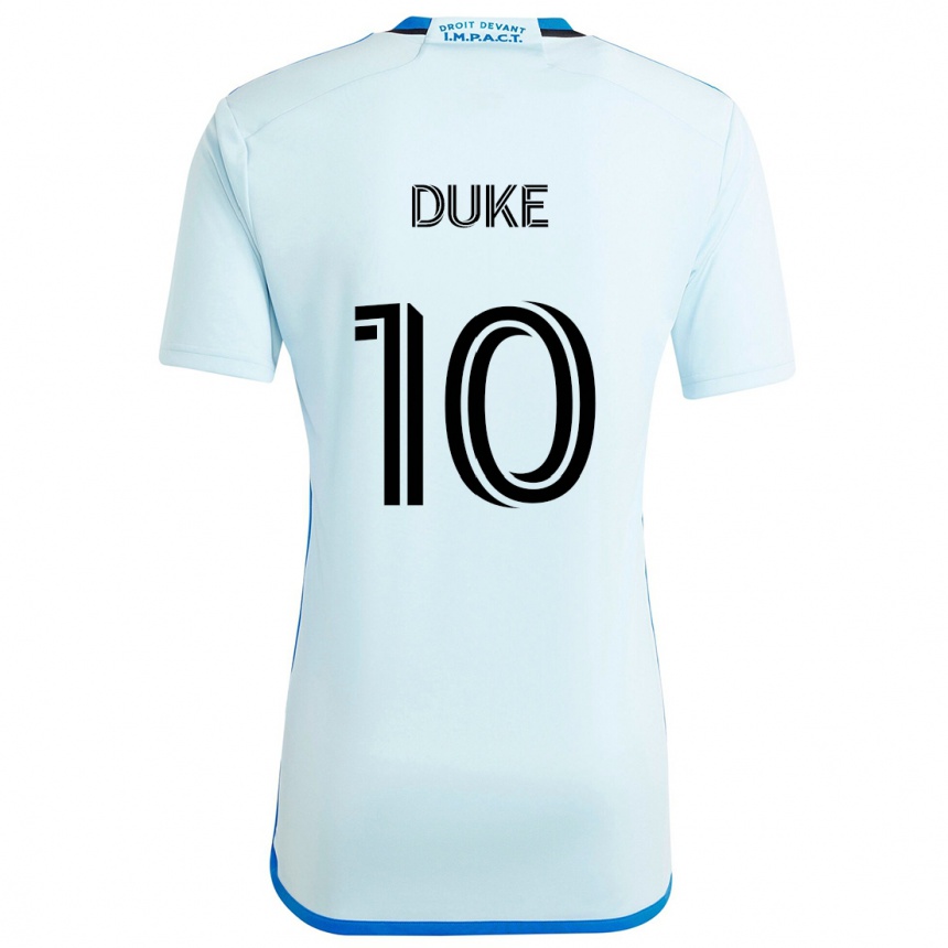 Kinder Fußball Bryce Duke #10 Eisblau Auswärtstrikot Trikot 2024/25 T-Shirt Luxemburg