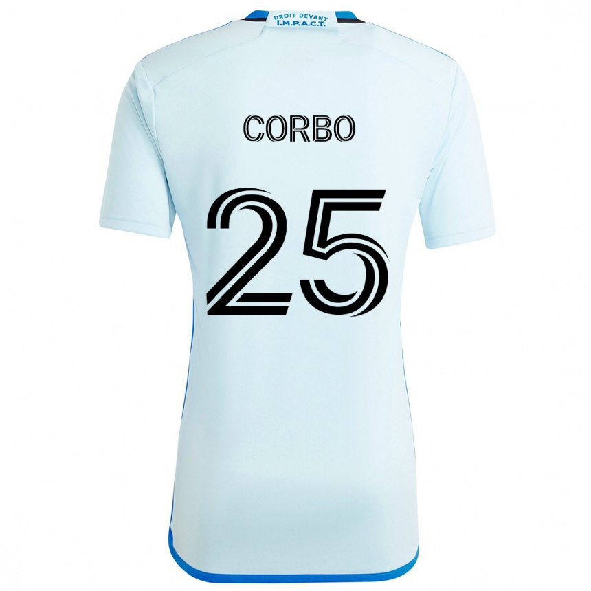 Kinder Fußball Gabriele Corbo #25 Eisblau Auswärtstrikot Trikot 2024/25 T-Shirt Luxemburg