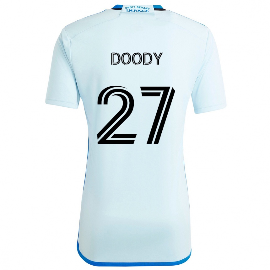 Kinder Fußball Grayson Doody #27 Eisblau Auswärtstrikot Trikot 2024/25 T-Shirt Luxemburg