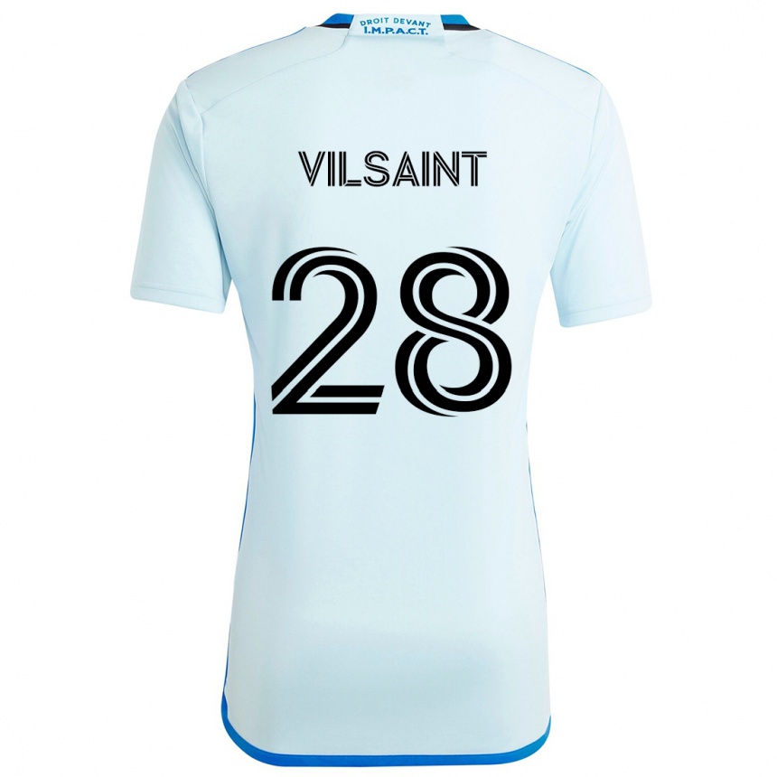 Kinder Fußball Jules-Anthony Vilsaint #28 Eisblau Auswärtstrikot Trikot 2024/25 T-Shirt Luxemburg