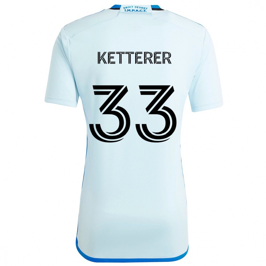 Kinder Fußball Logan Ketterer #33 Eisblau Auswärtstrikot Trikot 2024/25 T-Shirt Luxemburg