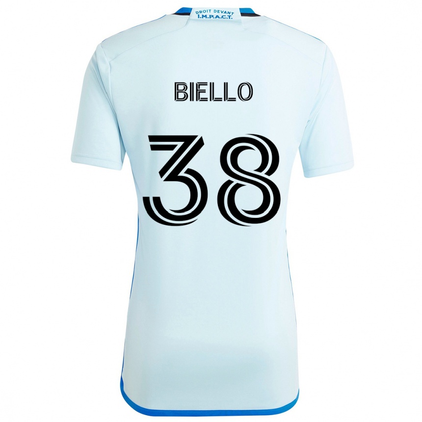 Kinder Fußball Alessandro Biello #38 Eisblau Auswärtstrikot Trikot 2024/25 T-Shirt Luxemburg