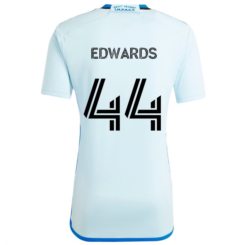 Kinder Fußball Raheem Edwards #44 Eisblau Auswärtstrikot Trikot 2024/25 T-Shirt Luxemburg