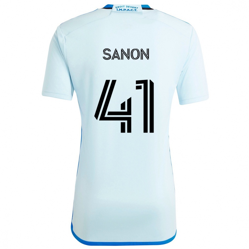 Kinder Fußball Jérémy Sanon #41 Eisblau Auswärtstrikot Trikot 2024/25 T-Shirt Luxemburg