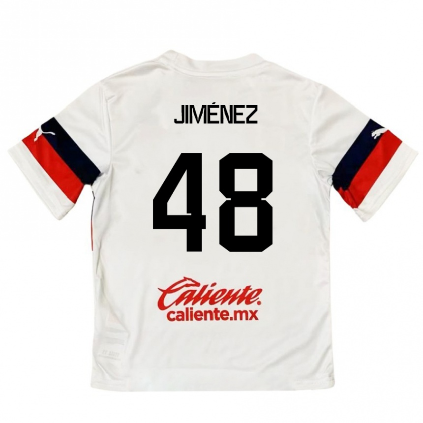 Kinder Fußball Leonardo Jiménez #48 Weiß Rot Auswärtstrikot Trikot 2024/25 T-Shirt Luxemburg