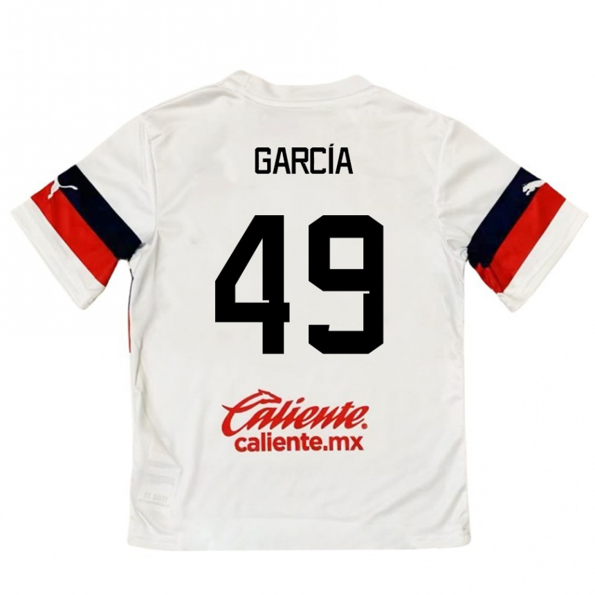 Kinder Fußball Gilberto García #49 Weiß Rot Auswärtstrikot Trikot 2024/25 T-Shirt Luxemburg