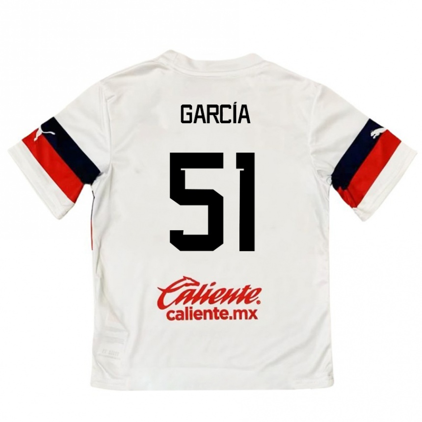 Kinder Fußball Eduardo García #51 Weiß Rot Auswärtstrikot Trikot 2024/25 T-Shirt Luxemburg