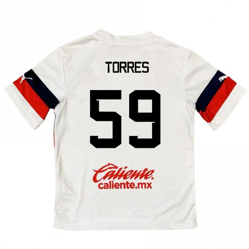 Kinder Fußball Christian Torres #59 Weiß Rot Auswärtstrikot Trikot 2024/25 T-Shirt Luxemburg