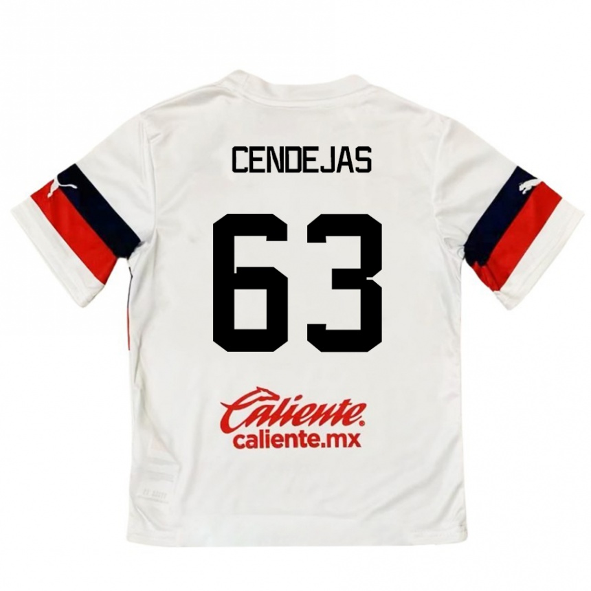 Kinder Fußball Matías Cendejas #63 Weiß Rot Auswärtstrikot Trikot 2024/25 T-Shirt Luxemburg