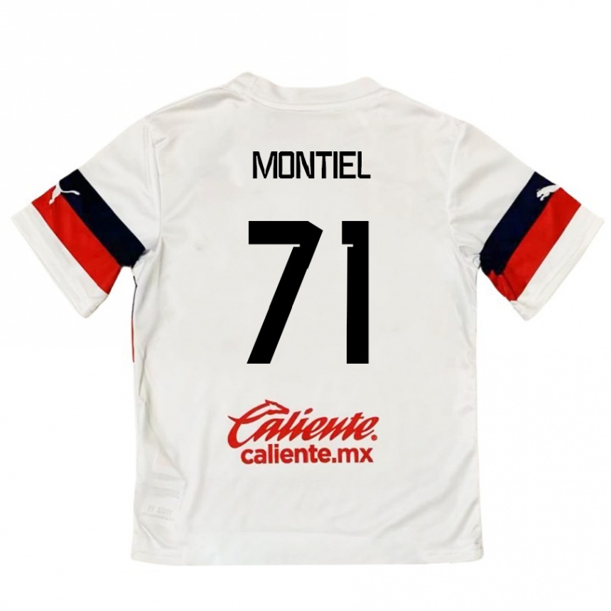 Kinder Fußball Erick Montiel #71 Weiß Rot Auswärtstrikot Trikot 2024/25 T-Shirt Luxemburg