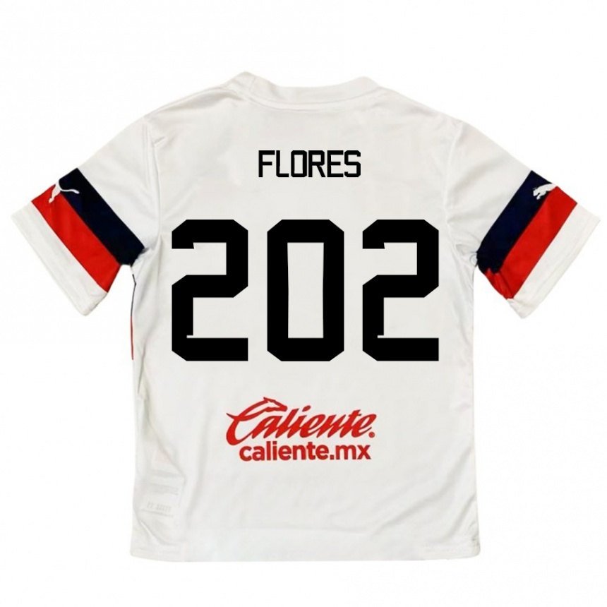 Kinder Fußball Daniel Flores #202 Weiß Rot Auswärtstrikot Trikot 2024/25 T-Shirt Luxemburg