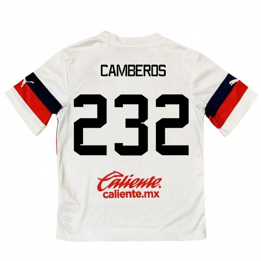 Kinder Fußball Hugo Camberos #232 Weiß Rot Auswärtstrikot Trikot 2024/25 T-Shirt Luxemburg