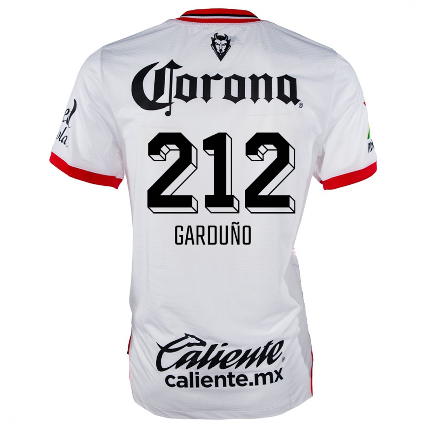 Kinder Fußball Carlos Garduño #212 Weiß Rot Auswärtstrikot Trikot 2024/25 T-Shirt Luxemburg