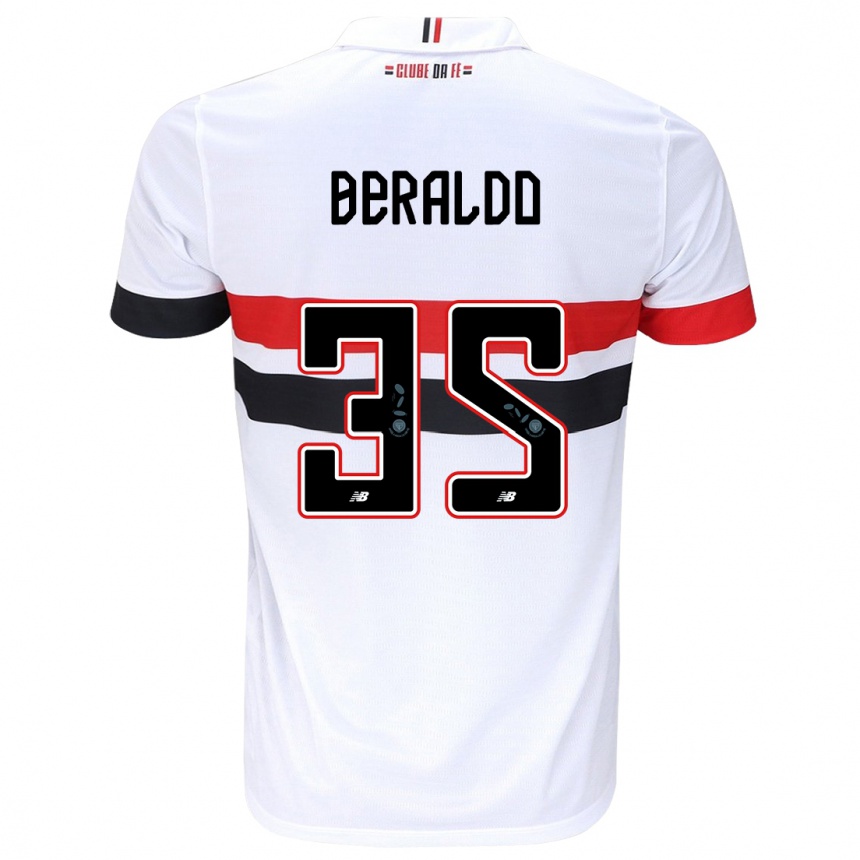 Herren Fußball Lucas Beraldo #35 Weiß Rot Schwarz Heimtrikot Trikot 2024/25 T-Shirt Luxemburg