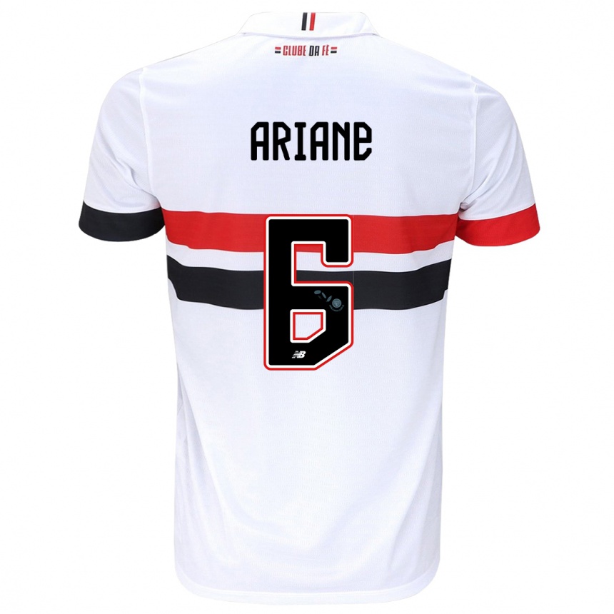 Herren Fußball Ariane #6 Weiß Rot Schwarz Heimtrikot Trikot 2024/25 T-Shirt Luxemburg