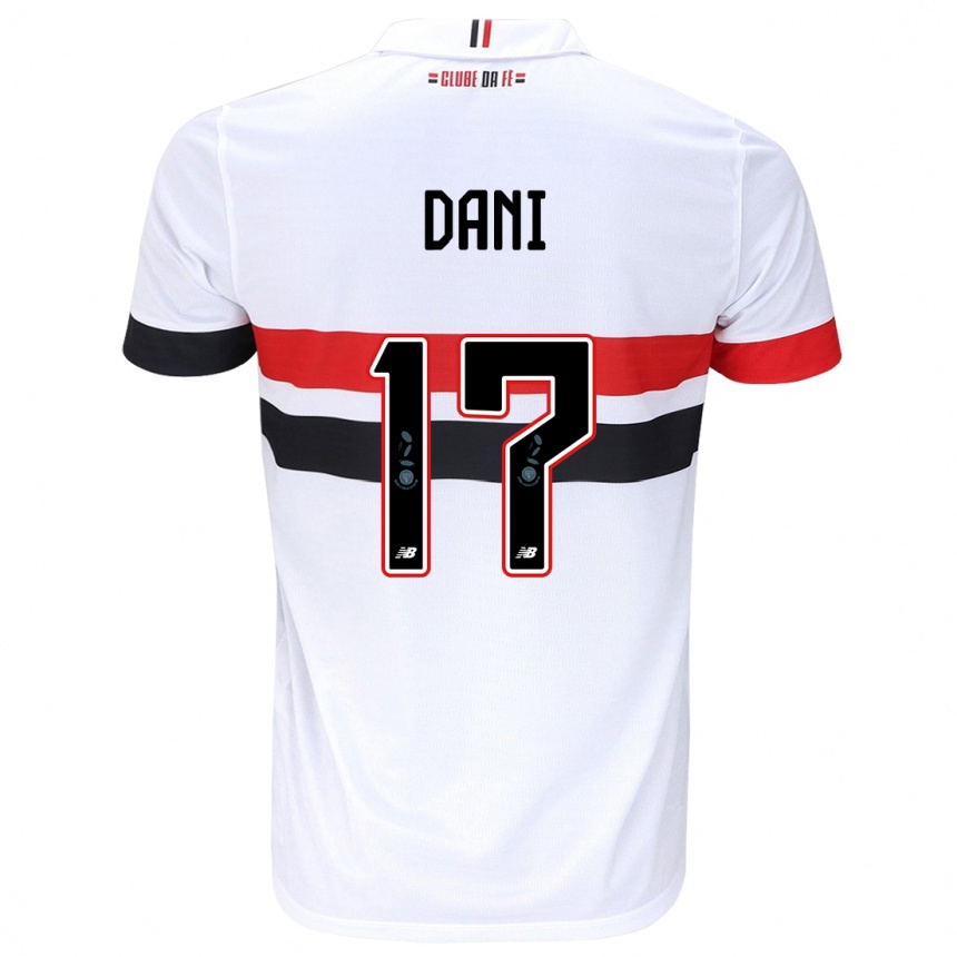 Herren Fußball Dani #17 Weiß Rot Schwarz Heimtrikot Trikot 2024/25 T-Shirt Luxemburg