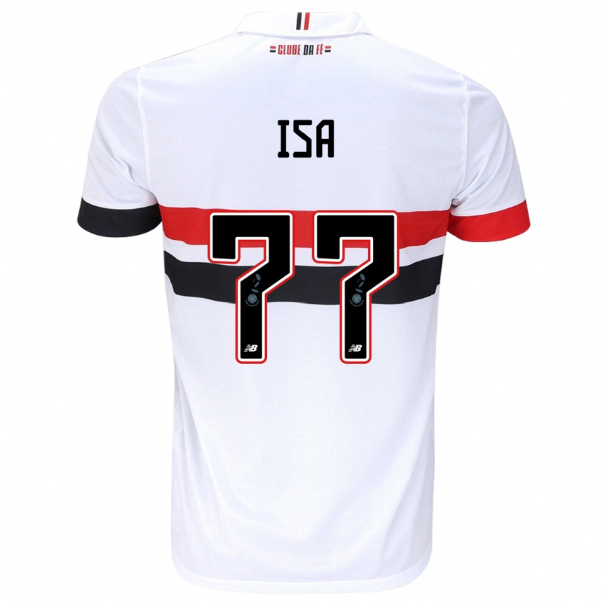 Herren Fußball Isa #77 Weiß Rot Schwarz Heimtrikot Trikot 2024/25 T-Shirt Luxemburg