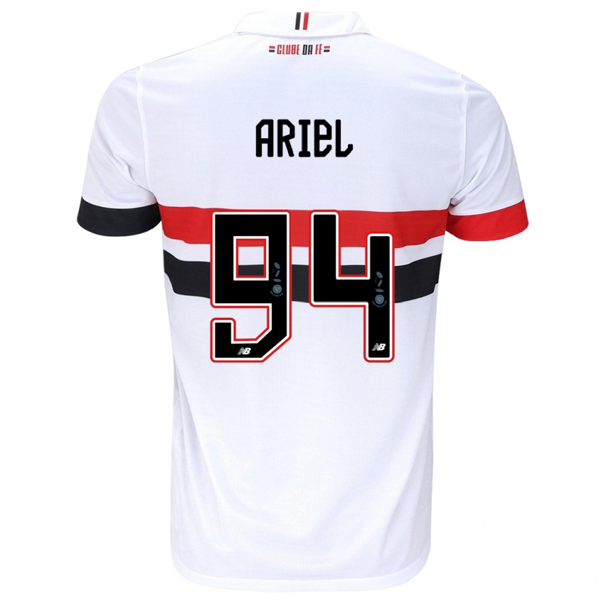 Herren Fußball Ariel #94 Weiß Rot Schwarz Heimtrikot Trikot 2024/25 T-Shirt Luxemburg