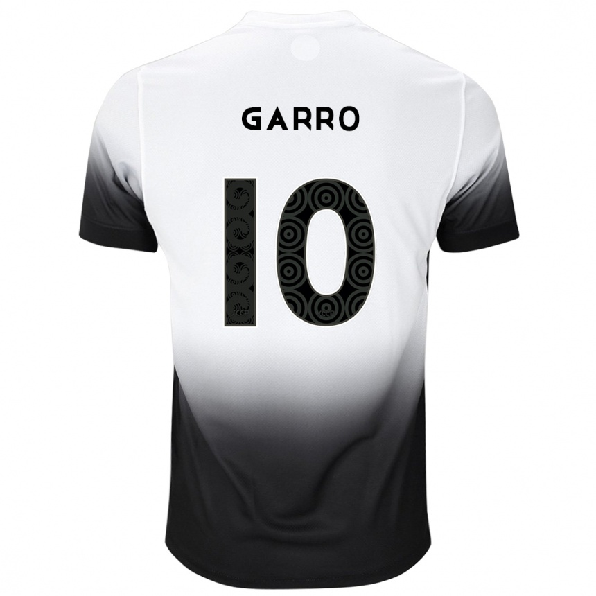 Herren Fußball Rodrigo Garro #10 Weiß Schwarz Heimtrikot Trikot 2024/25 T-Shirt Luxemburg