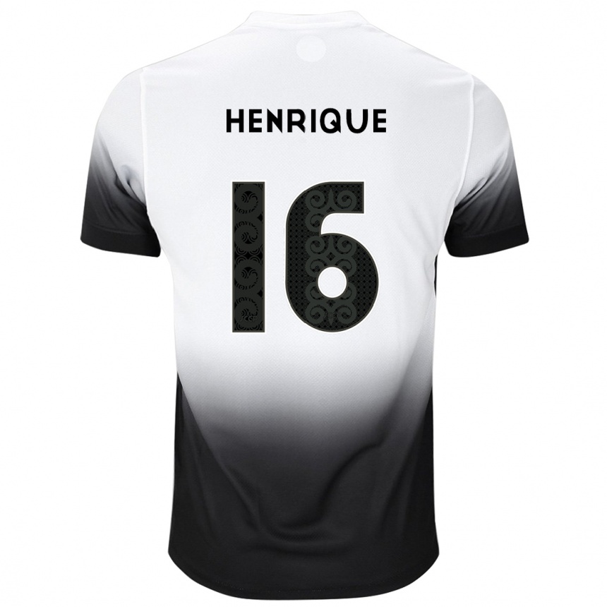 Herren Fußball Pedro Henrique #16 Weiß Schwarz Heimtrikot Trikot 2024/25 T-Shirt Luxemburg