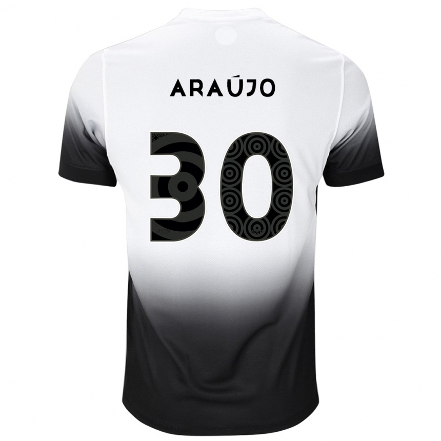 Herren Fußball Matheus Araújo #30 Weiß Schwarz Heimtrikot Trikot 2024/25 T-Shirt Luxemburg