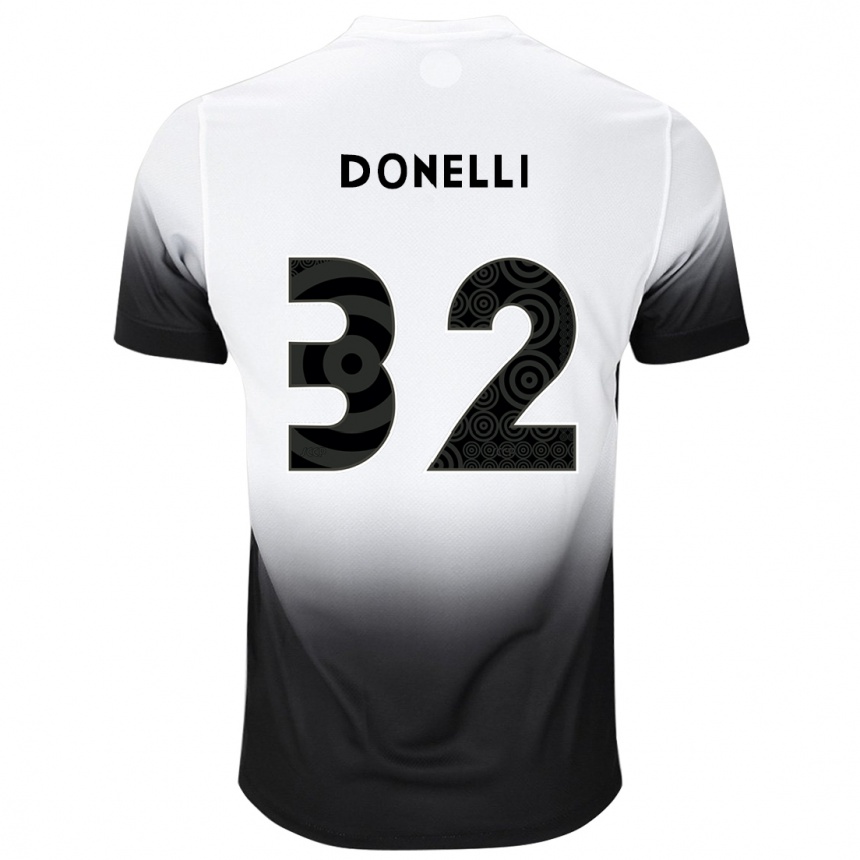 Herren Fußball Matheus Donelli #32 Weiß Schwarz Heimtrikot Trikot 2024/25 T-Shirt Luxemburg