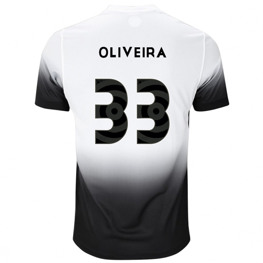 Herren Fußball Ruan Oliveira #33 Weiß Schwarz Heimtrikot Trikot 2024/25 T-Shirt Luxemburg