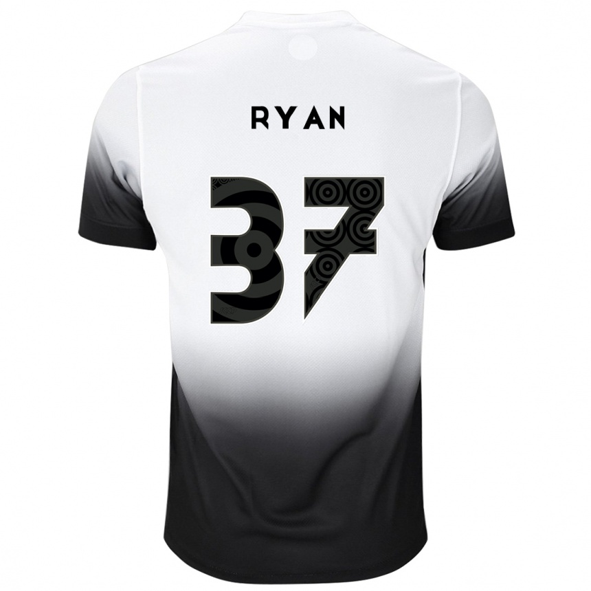 Herren Fußball Ryan #37 Weiß Schwarz Heimtrikot Trikot 2024/25 T-Shirt Luxemburg