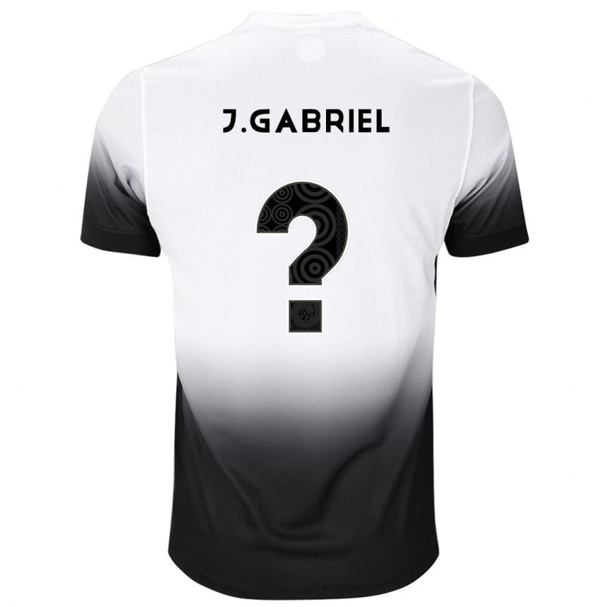 Herren Fußball João Gabriel #6 Weiß Schwarz Heimtrikot Trikot 2024/25 T-Shirt Luxemburg