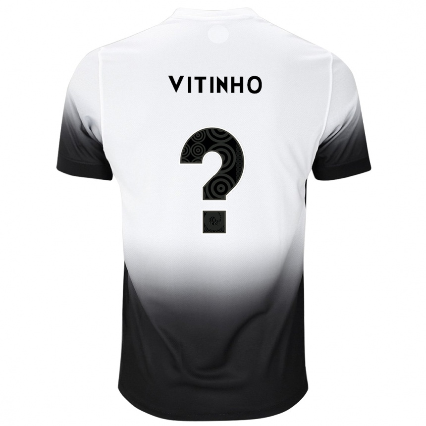 Herren Fußball Vitinho #0 Weiß Schwarz Heimtrikot Trikot 2024/25 T-Shirt Luxemburg