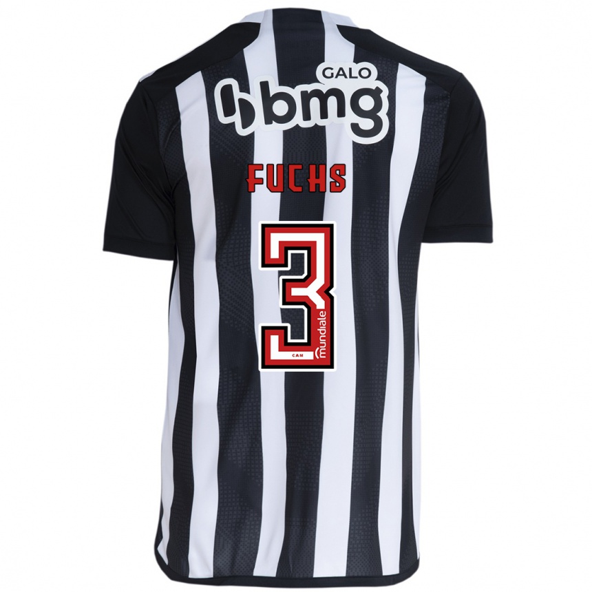 Herren Fußball Bruno Fuchs #3 Weiß Schwarz Heimtrikot Trikot 2024/25 T-Shirt Luxemburg