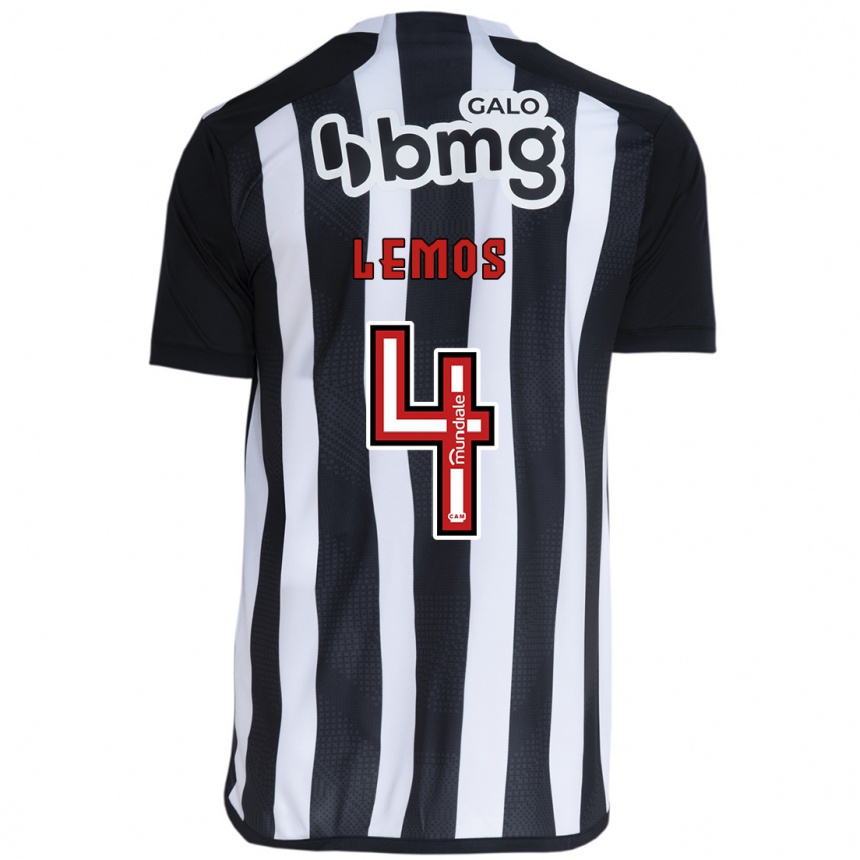 Herren Fußball Mauricio Lemos #4 Weiß Schwarz Heimtrikot Trikot 2024/25 T-Shirt Luxemburg