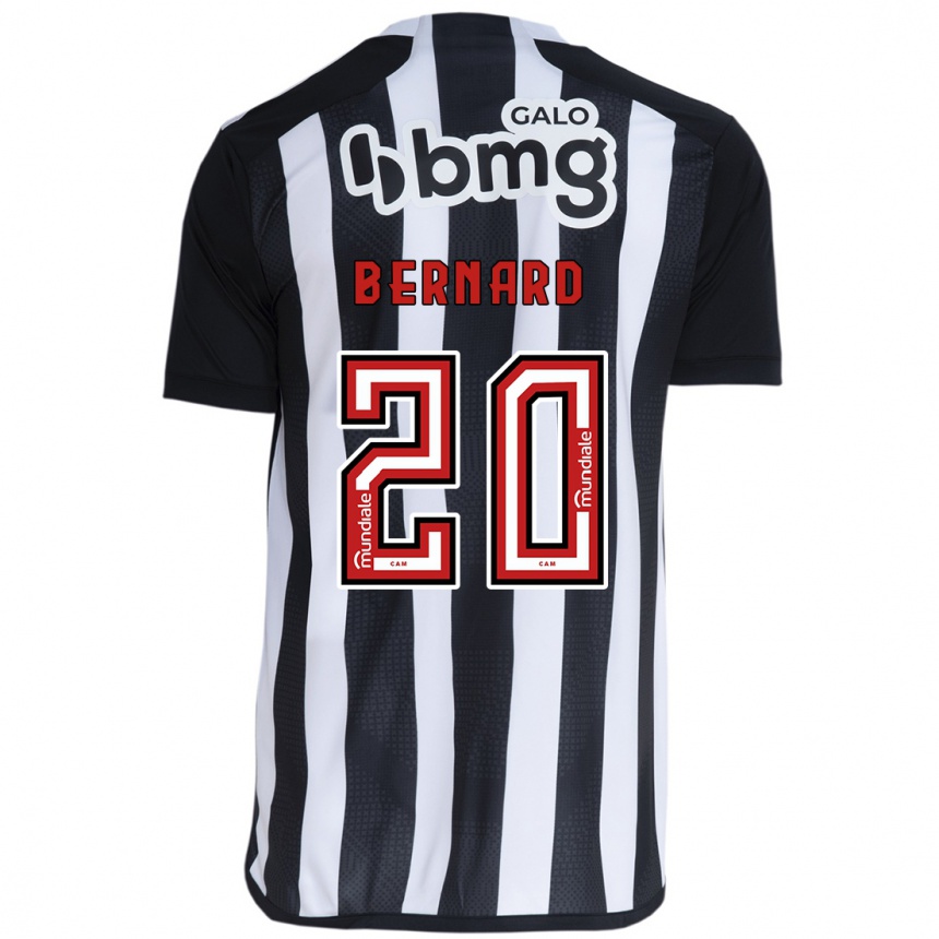 Herren Fußball Bernard #20 Weiß Schwarz Heimtrikot Trikot 2024/25 T-Shirt Luxemburg