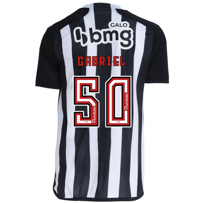 Herren Fußball Vitor Gabriel #50 Weiß Schwarz Heimtrikot Trikot 2024/25 T-Shirt Luxemburg