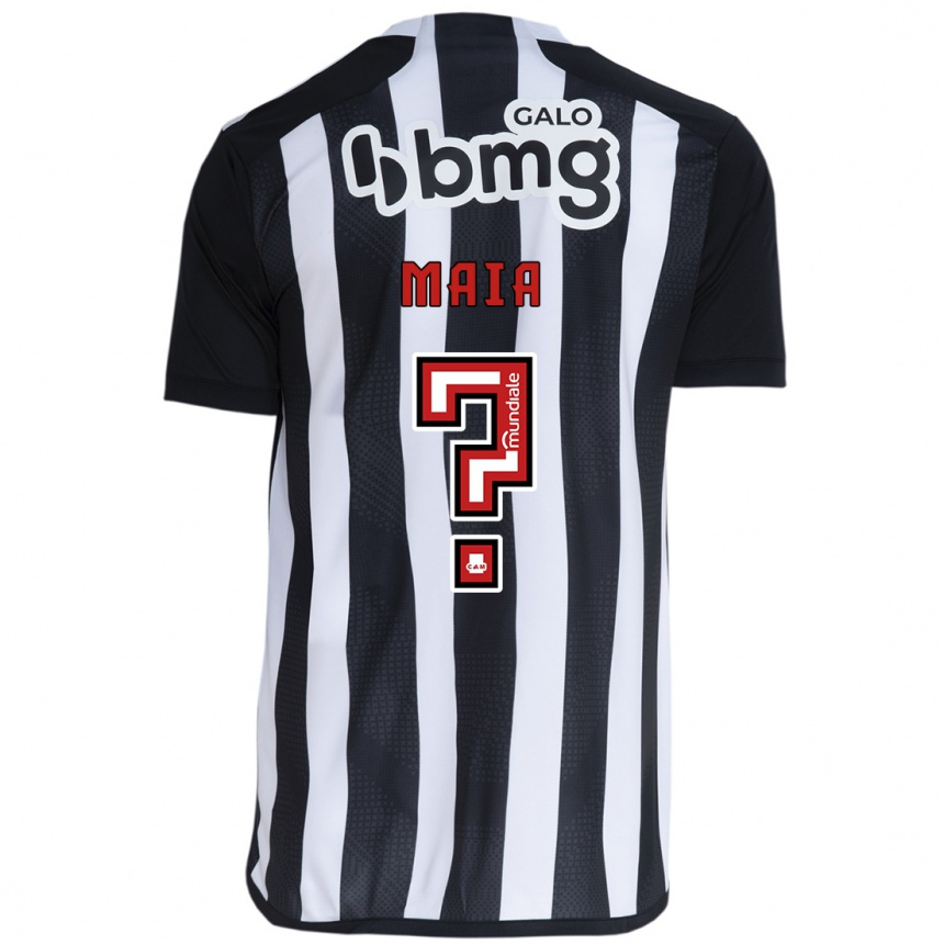 Herren Fußball Caio Maia #0 Weiß Schwarz Heimtrikot Trikot 2024/25 T-Shirt Luxemburg