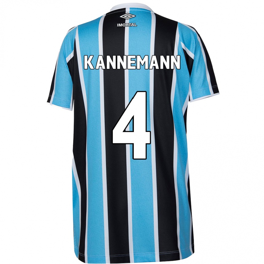 Herren Fußball Walter Kannemann #4 Blau Schwarz Weiß Heimtrikot Trikot 2024/25 T-Shirt Luxemburg