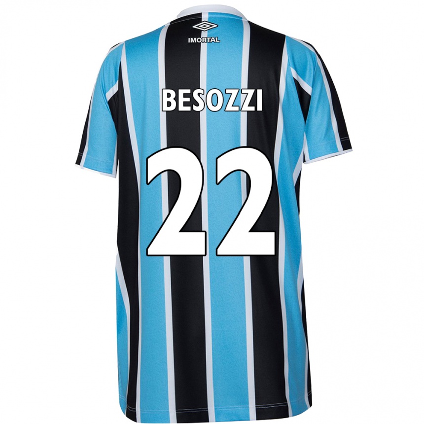 Herren Fußball Lucas Besozzi #22 Blau Schwarz Weiß Heimtrikot Trikot 2024/25 T-Shirt Luxemburg