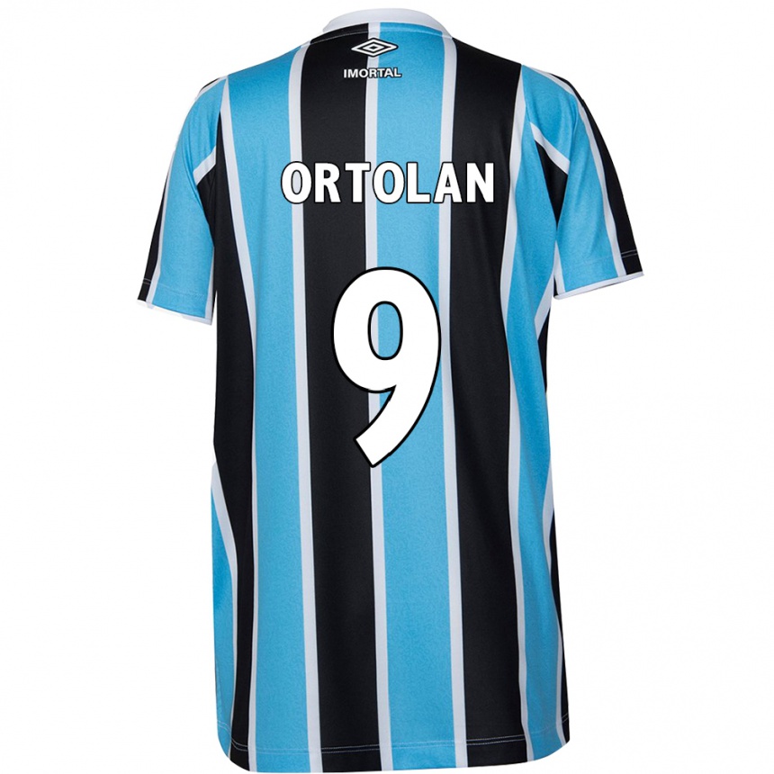 Herren Fußball Dani Ortolan #9 Blau Schwarz Weiß Heimtrikot Trikot 2024/25 T-Shirt Luxemburg